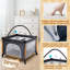 Berceau simple pour deux bébés, sac de rangement portatif 3-en-1 avec jouets suspendus, panier de rangement et sac de transport, lit de chevet pliable pour les nouveau-nés, noir