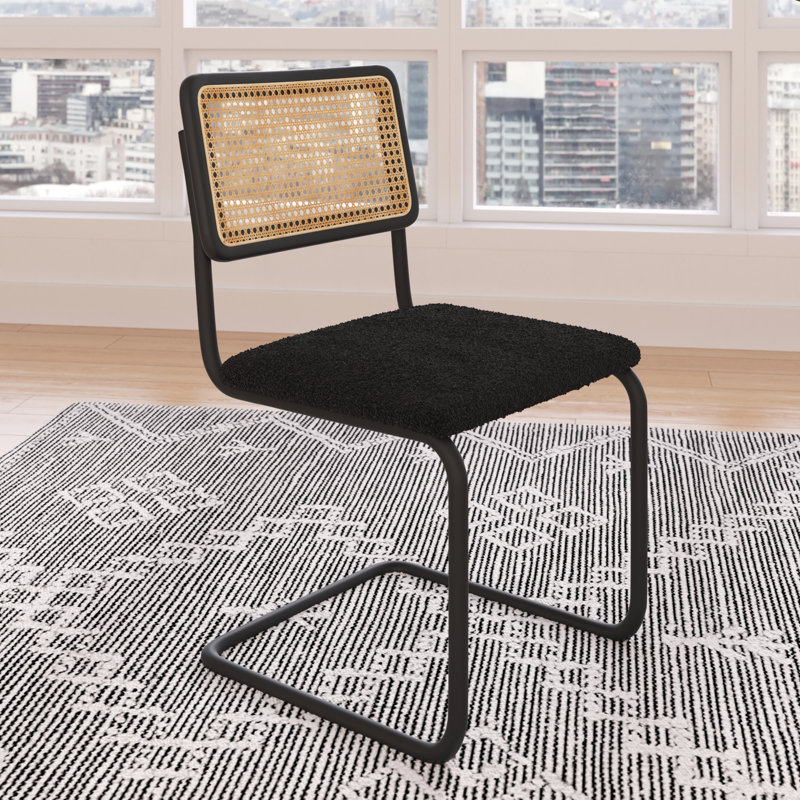 Chaise d'appoint Walsh Boucle, Noir, Noir