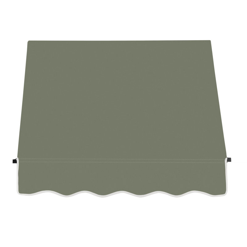 Awntech Santa Fe Acrylic Fabric Fixed Awning with Iron Rope Arms, 31" H x 52.5" W x 24" D, Sage