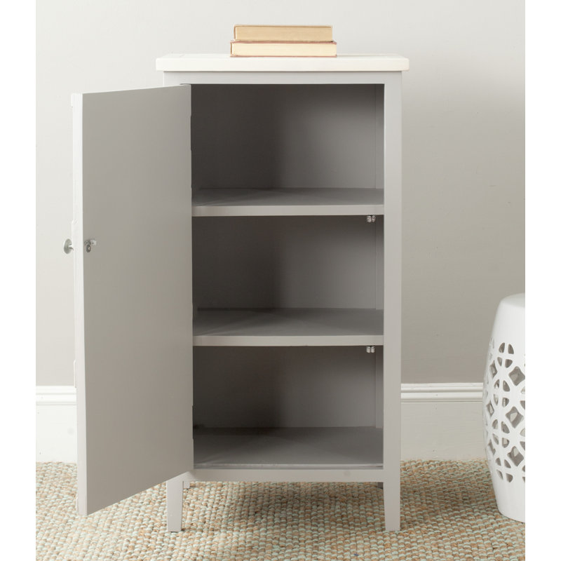 Armoire d'appoint 1 porte Jenny, Gris/blanc