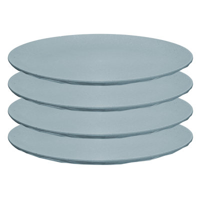 Koziol flat plate set of 4, organic circular plastic, nature flower blue, 26cm
