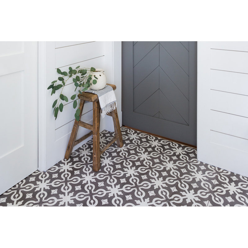 Remy 8" x 8" Cement Spanish Wall & Floor Tile, Fog