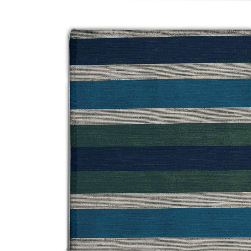 Tapis intérieur / extérieur bleu HorizontalStripes, Rectangulaire 2 pi x 3 pi