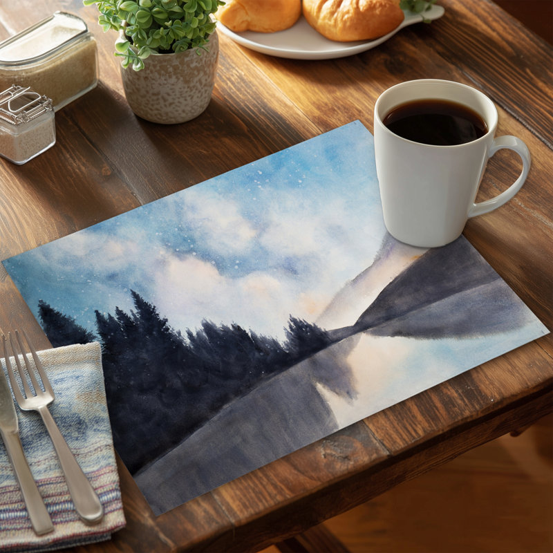 Lakeview by Night Bedroom Trees Placemat | Home Decor