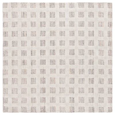 Ebony Hand Tufted Wool Pile Plaid Rug