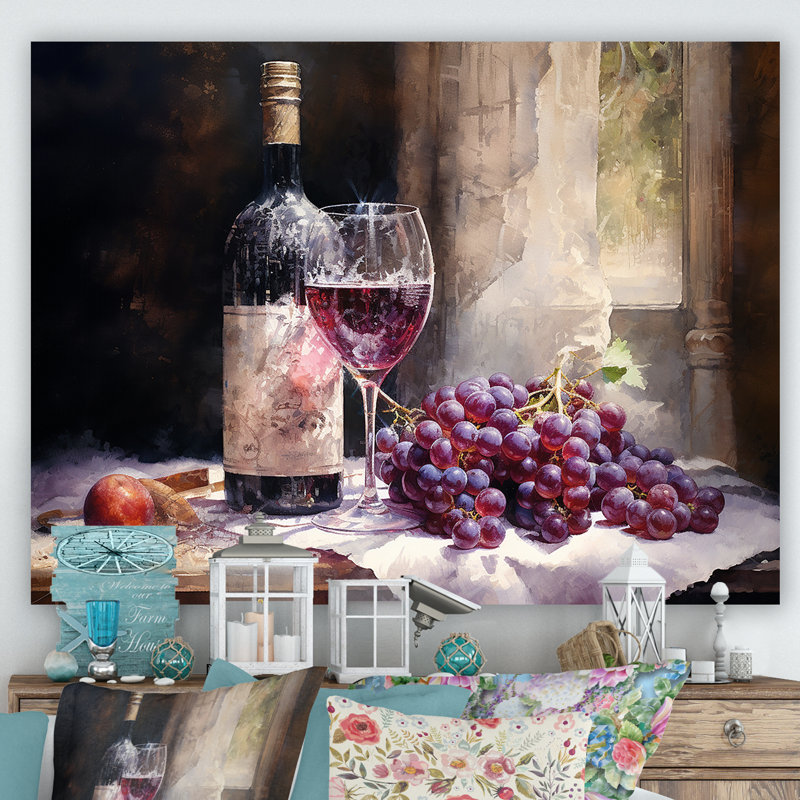 «Lush Luster II - Wine», reproduction d'art sur toile, H 30 po x l 40 po x P 1,5 po, Toile tendue