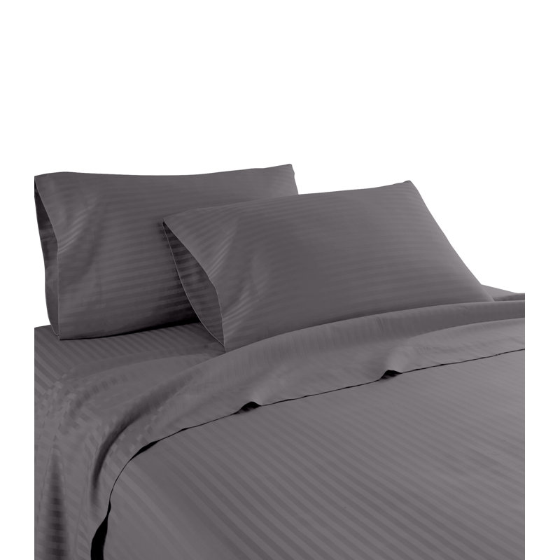 Ensemble de draps en coton de qualité égyptienne 600 fils Oban, Simple TG, gris