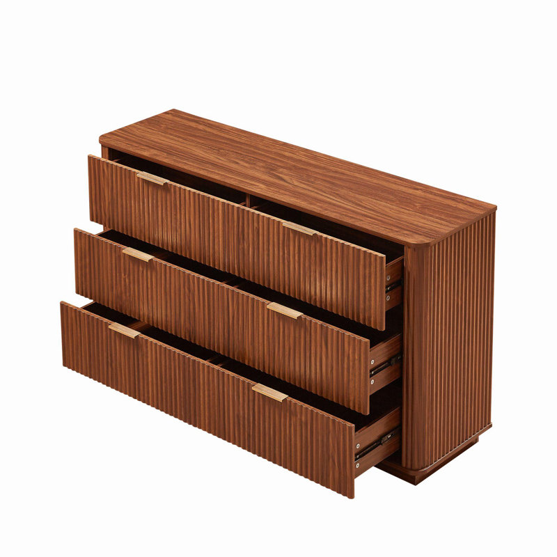 Commode 6 tiroirs Alouette, Noyer