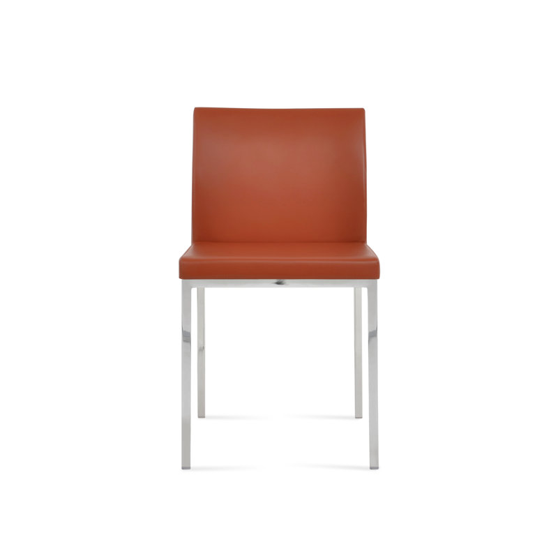 Chaise d'appoint en métal Aria, Matériau brique en microfibres de polyester et de, Acier inoxydable