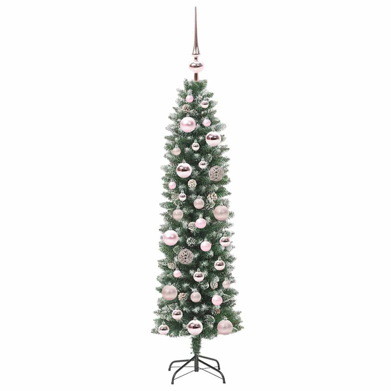 Artificial Slim Christmas Tree, Pink, 3.94' H