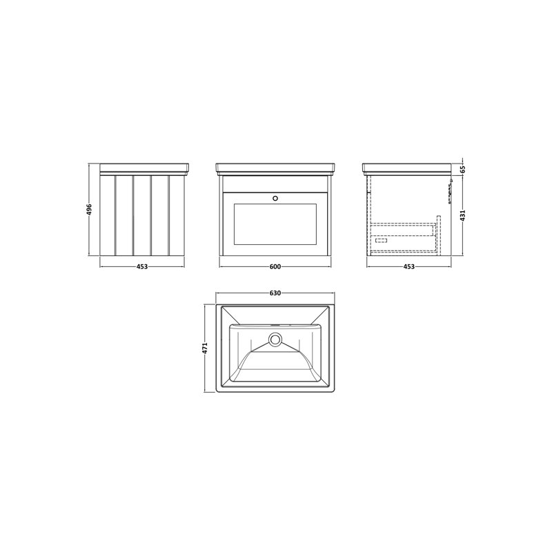 Ashwick 630 mm Bathroom Vanity, Satin Green