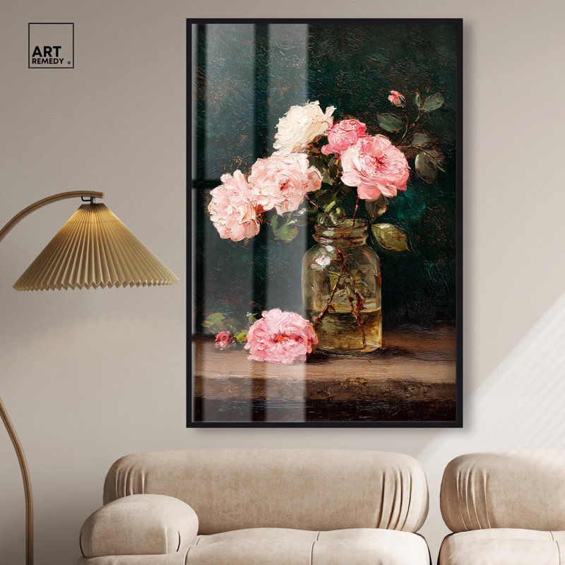 Décoration murale Rosy Reservoir Shadowbox Print par Art Remedy, cadre noir, 37 x 55, H 55 po x l 37 po, Structure noire