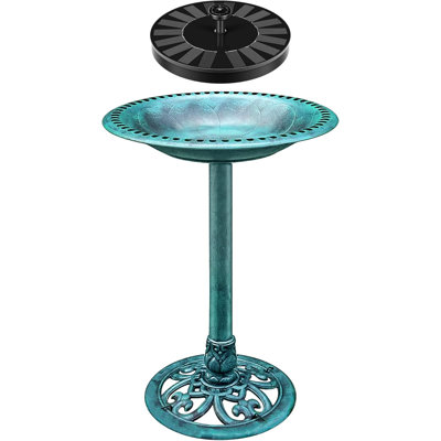 Polyresin Bird Bath with Solar Powered Pond Fountain