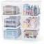 Ensemble de 4 bacs de rangement transparents 54 qt avec couvercle empilable