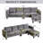 L Shaped Sectional Couch For Living Room 5 Seat Modular Sofa With Storage Ottoman