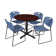 Round X-Base Breakroom Table & 4 Zeng Stack Chairs