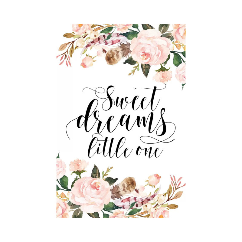 «Sweet Dreams Little One» par Eden Printables - reproduction d'art textuel sur toile tendue, H 40 po x l 26 po x P 1,5 po