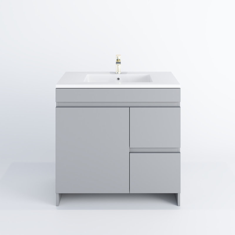 Waelyn 36'' Single Bathroom Vanity with Acrylic Top, Grey