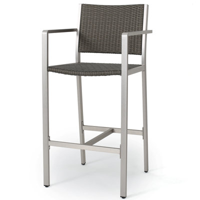 Caggiano Polyethylene (PE) Wicker Outdoor 30'' Bar Stool