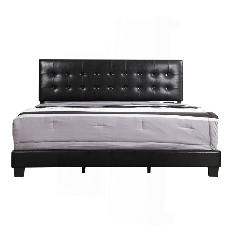 Grand lit contemporain noir élégant