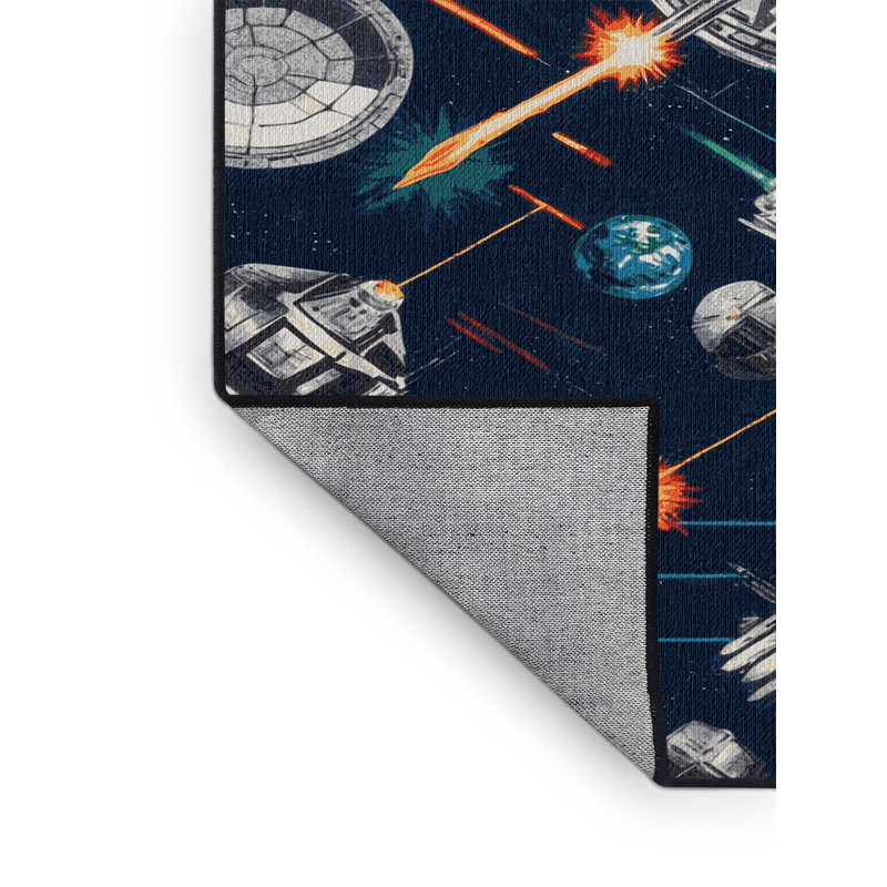 Tapis gris lavable à la machine, Rond 6 pi