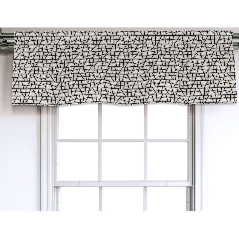 Sateen Abstract Ruffled Window Valance