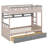 Bunk Bed With Storage Drawers, Playhouse Bed Frame With Shelf And LED Light, Geometric Window Style Railing, Ladder-1960040107-1960040106