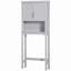 Armoire de rangement moderne au-dessus de la toilette, organisateur de salle de bain à double porte avec tablette réglable intérieure et tablette ouverte