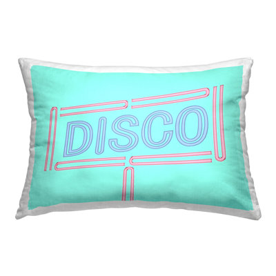 Retro Disco Sign Decorative Printed Throw Pillow Design by Sd Graphics Studio