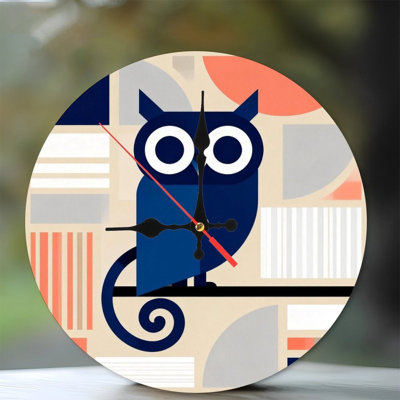 Horloge murale ronde en bois 10 po, mouvement à quartz silencieux, imprimé UV, à piles