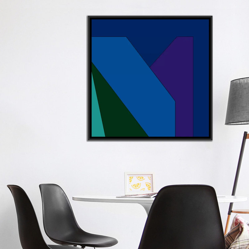 Albree Modern Sea Profondeurs, impression sur toile, H 37 po x l 37 po x P 1,5 po, Toile avec cadre flottant noir, Non mat