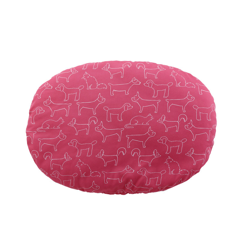Oval Pet Bed Mat/Pad, Medium (26.4" W x 19.9" D x 8.3" H), Pink