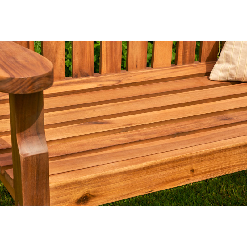 Laceyville - Mayfield Acacia Teak Look Bench, 96cm H x 120cm W x 68cm D