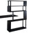 Home Office Computer Desk L-Shaped Corner Table, Rotating Computer Table With 5-Tier Bookshelf, Four Installation Methods, Lockable Casters (Black)