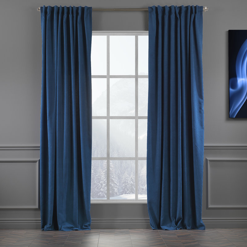 Blackout Thermal with Liner Extra Long & Extra Wide Decorative Curtain Single Panel, 140cm Width x 325cm Drop, Light Green