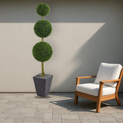 Boxwood Topiary Tree in Planter UV Resist Indoor Outdoor