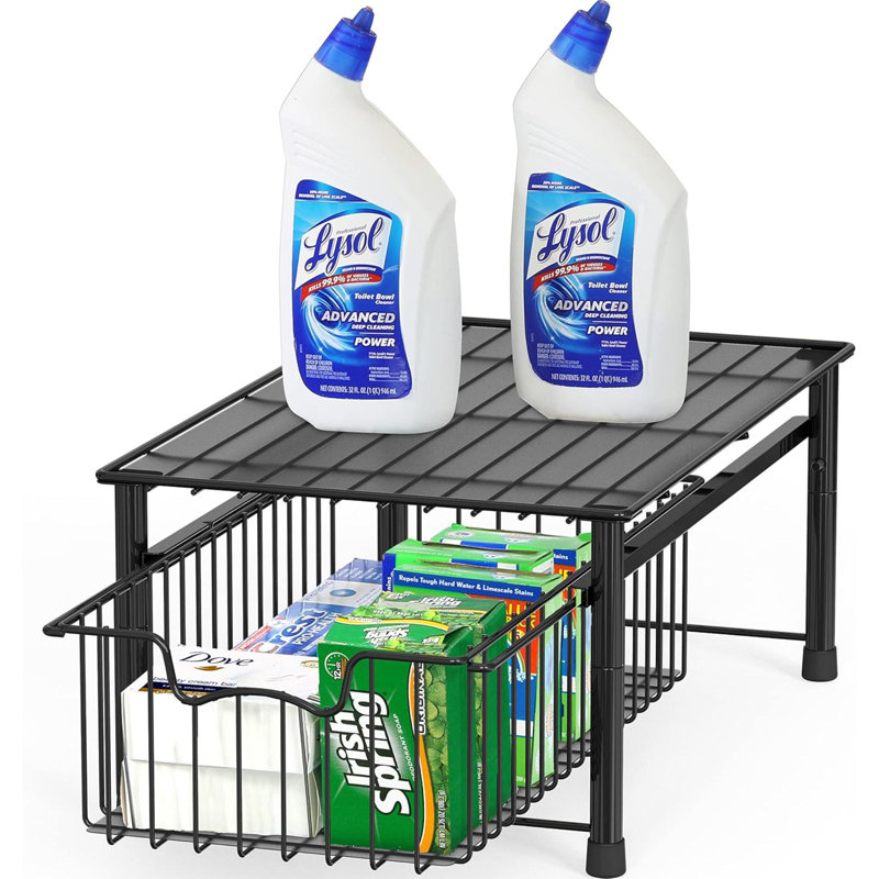 Stackable Basket Drawer, Black