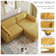 Canapé modulaire rembourré en velours côtelé 3 pièces avec dossier coussiné et repose-pieds amovible Maelina-235248775