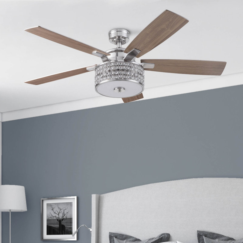 Ventilateur de plafond 52 po avec ensemble d'éclairage et télécommande inclus Lanissa