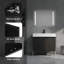 Meuble-lavabo autoportant 36 po avec lavabo en résine et armoires à fermeture douce