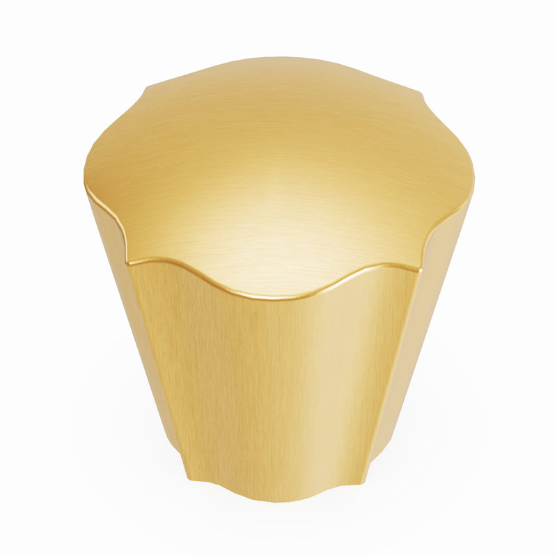 Trellis Collection Conical Knob, Brushed Golden Brass