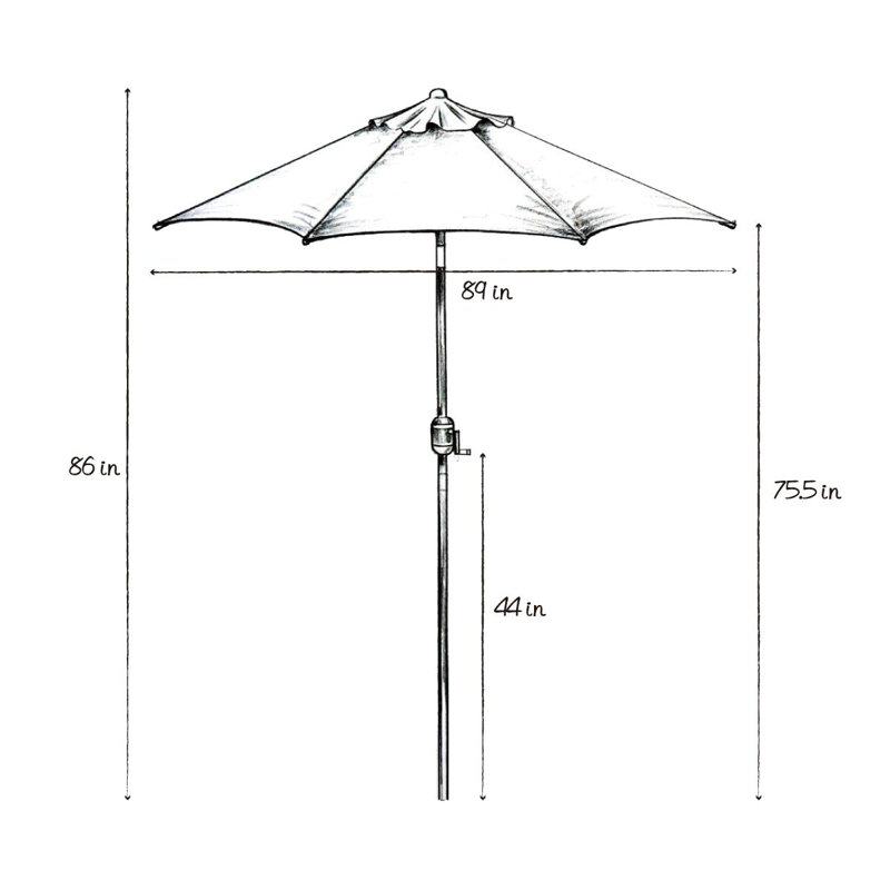 Parasol de marché 7 pi 5 po Hilario, Turquoise