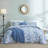 Southshore Fine Linens Rhythm Full/Queen Oversized Reversible Down Alternative Comforter Set with Acrylic Throw and Pillow Cover, 5-Piece, Rhythm Blue-106632998-106632997