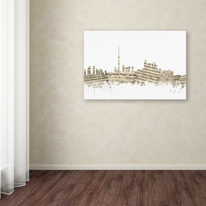 « toronto canada horizon sheet music », impression sur toile tendue, H 12 po x l 19 po x P 2 po