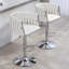 Ensemble de 2 tabourets de bar pivotants à 360 ° en tissu, tabourets de bar chromés argentés pour îlot de cuisine, café, pub (beige)
