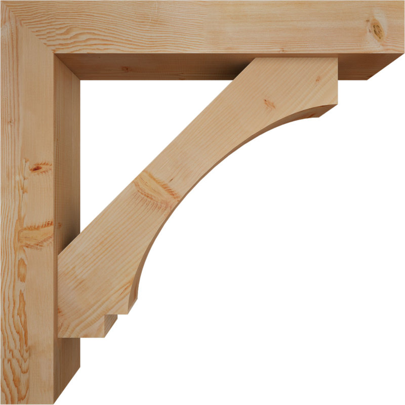 7 1/2"W x 42"D x 42"H Imperial Block Smooth Bracket w/ Offset Brace, Douglas Fir, 42 x 42, 7 1/2"W Douglas Fir (Smooth)