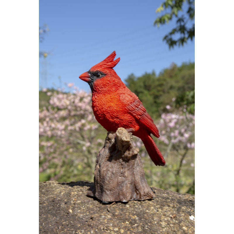Motion Activated Singing Cardinal Standing on Stump