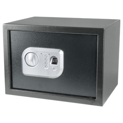 Stalwart Electronic Safe - Digital Biometric Fingerprint Lock Box with Override Keys - Business or Home Safe for Jewellery, Cash, and More