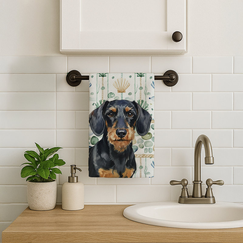 Serviette de cuisine Wirehaired, Wirehaired Black and Tan Dachshund