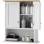 Armoire de salle de bain murale avec 2 portes et tablette réglable